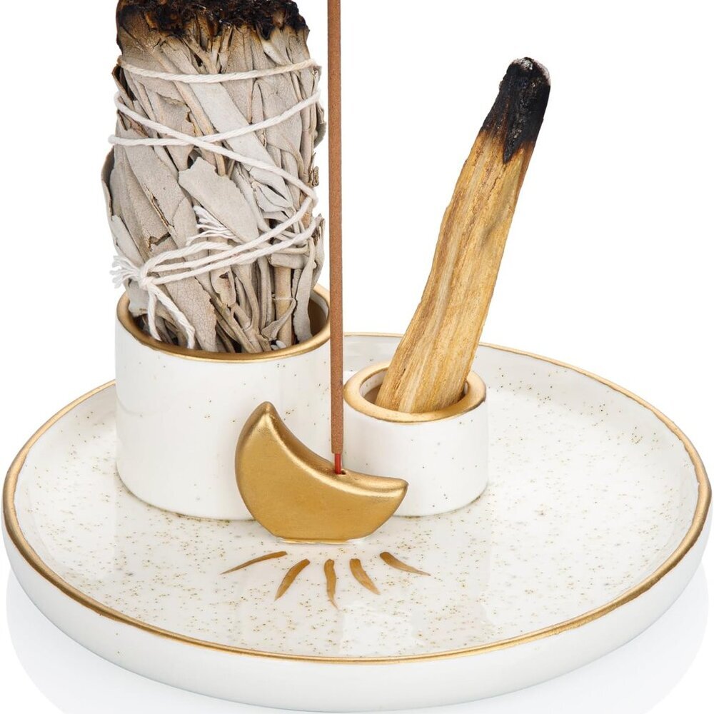 Multifunction Incense and Candle Holder for Burning Sage, Palo Santo, Incense St